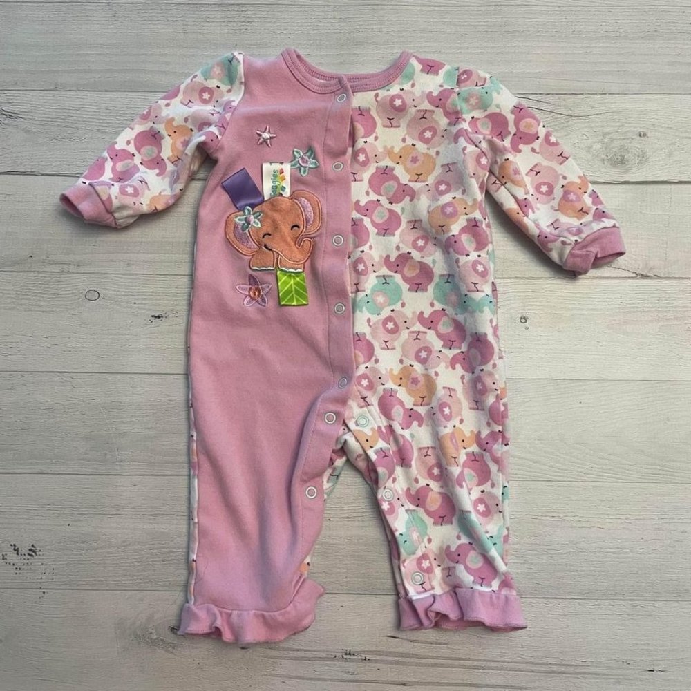 Taggies elephant baby‎ girl footless sleeper 6 months